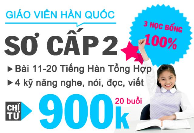 [Lịch khai giảng tháng 11] Tiếng Hàn sơ cấp 2