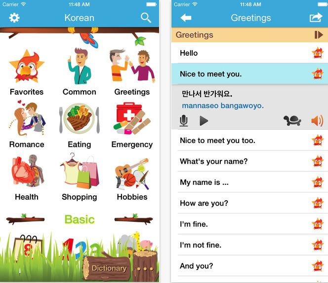App học tiếng Hàn cho Iphone